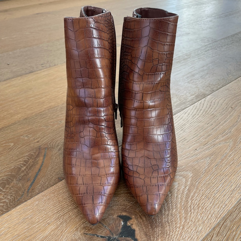 Vegan snakeskin boots